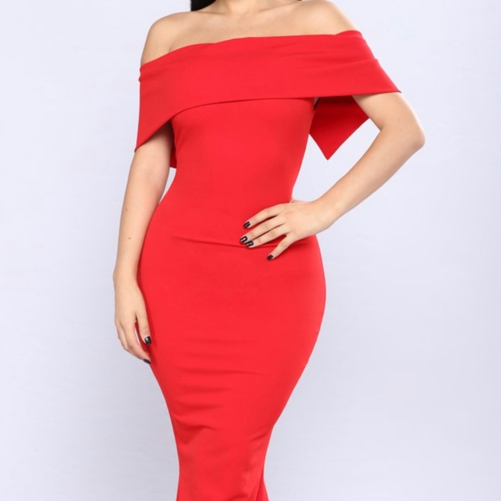 Red Long Dress (fitted)